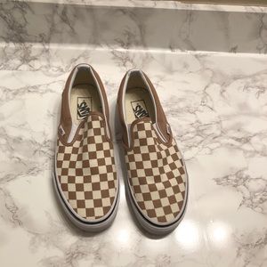Tan checkered vans